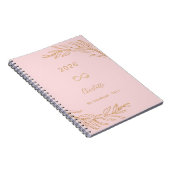 Carnet Feuillage botanique élégant or rose (Côté Droit)
