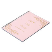 Carnet Feuillage botanique en or rose élégant (Côté gauche)