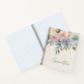 Carnet Feuillage botanique, spirale de fleurs à l'aquarel (Intérieur)