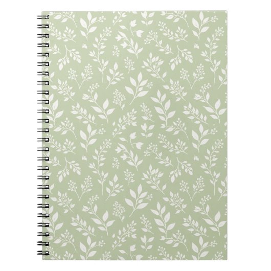 Carnet Feuillage d'automne neutre - Olive douce (Devant)