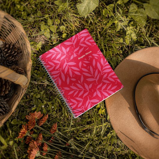 Carnet Feuillage rose et rouge