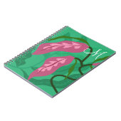 Carnet Feuillage vert avec bouteille d'eau violette (Côté gauche)
