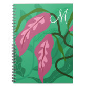 Carnet Feuillage vert avec bouteille d'eau violette (Devant)