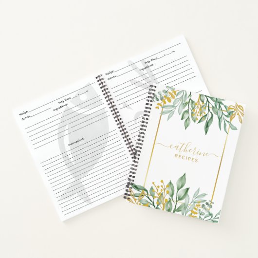 Carnet Feuille Blank own Cookbook Recette à écrire dans (Intérieur)