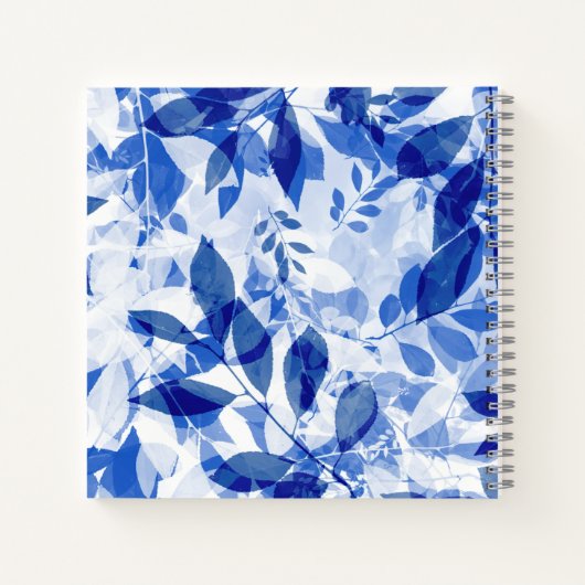 Carnet Feuille bleu et blanc Abstrait (Dos)