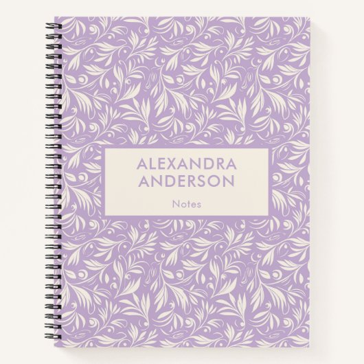 Carnet Feuille botanique pourpre minimal (Devant)
