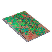 Carnet Feuille croustillant, automne floral, vert, jaune  (Côté Droit)