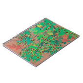 Carnet Feuille croustillant, automne floral, vert, jaune  (Côté gauche)