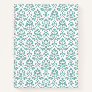 Carnet Feuille Damask Motif Turquoise