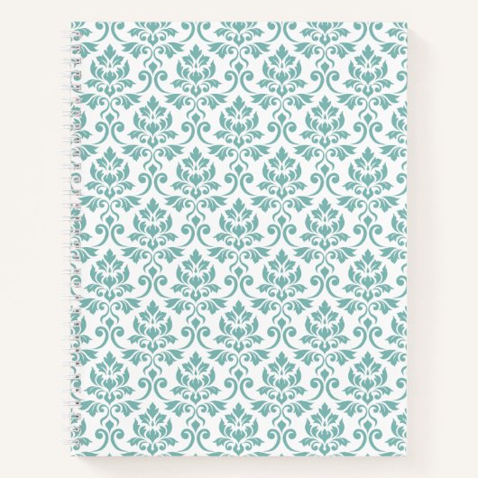 Carnet Feuille Damask Motif Turquoise (Devant)