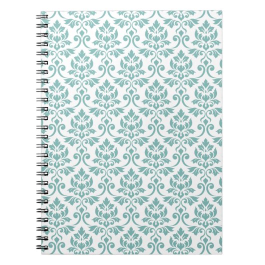 Carnet Feuille Damask Motif Turquoise (Devant)