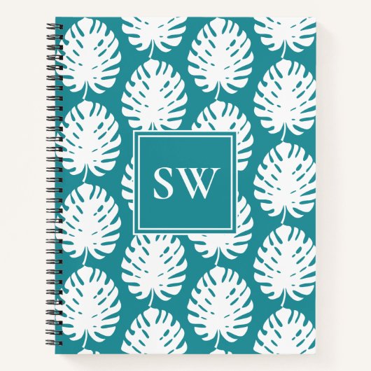 Carnet Feuille de Monstera Tropicale Côtière Moderne (Devant)