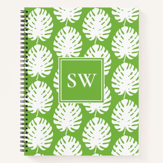 Carnet Feuille de Monstera Tropicale Côtière Moderne (Devant)