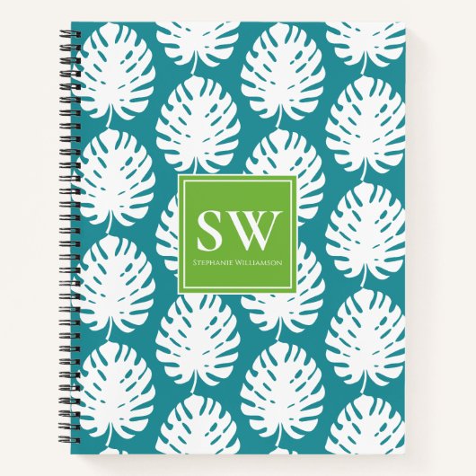Carnet Feuille de Monstera Tropicale Côtière Moderne (Devant)