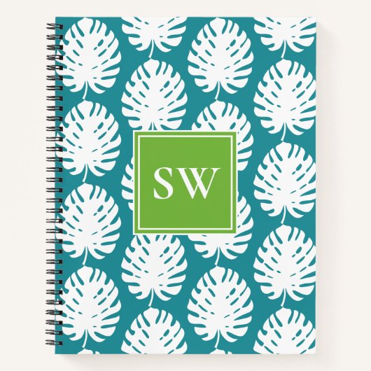 Carnet Feuille de Monstera Tropicale Côtière Moderne (Devant)