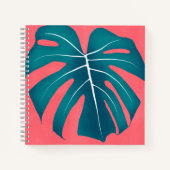 Carnet Feuille de monstère tropicale rose (Devant)