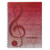 Carnet Feuille de musique Cherry Red Clef personnalisée (Devant)