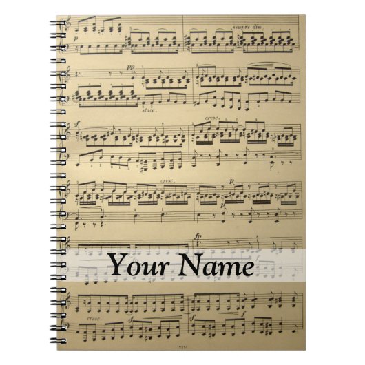 Carnet Feuille de musique vintage (Devant)