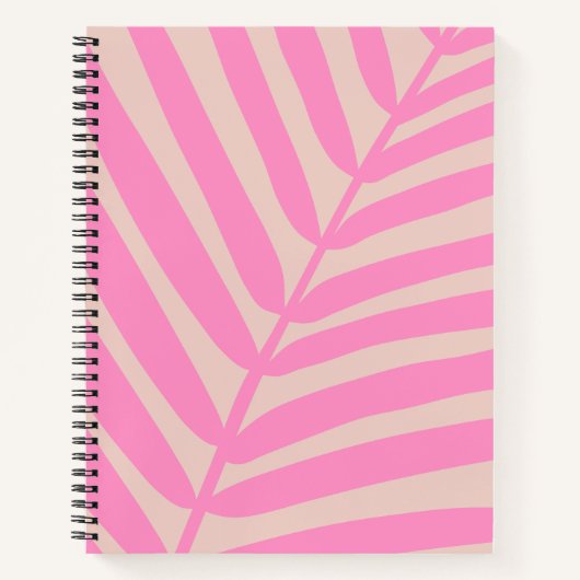 Carnet Feuille de palme rose (Devant)