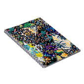 Carnet Feuille de patchwork tropicale et dos motif feuill (Côté Droit)