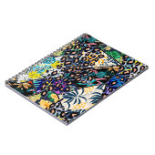 Carnet Feuille de patchwork tropicale et dos motif feuill (Côté gauche)