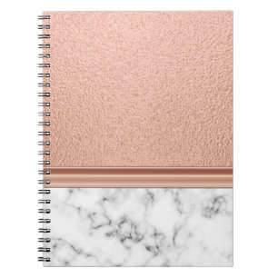 Carnet Feuille de Rose Gold sur Marbre