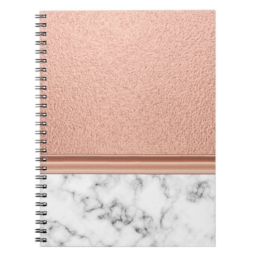 Carnet Feuille de Rose Gold sur Marbre (Devant)