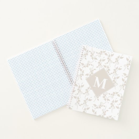 Carnet Feuille décorative Botanique Beige Monogramme (Intérieur)