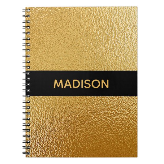 Carnet Feuille d'or chic (Devant)