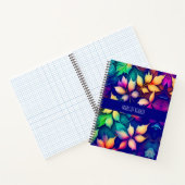 Carnet Feuille en chute violet dégradé Motif arc-en-ciel (Intérieur)