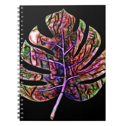 Carnet Feuille Lumineuse Néon Tropicale (Devant)