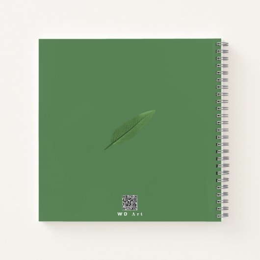 Carnet Feuille Motif de Sage Vert personnalisé Cook Recet (Dos)