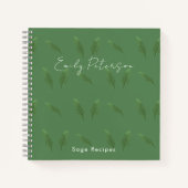 Carnet Feuille Motif de Sage Vert personnalisé Cook Recet (Devant)