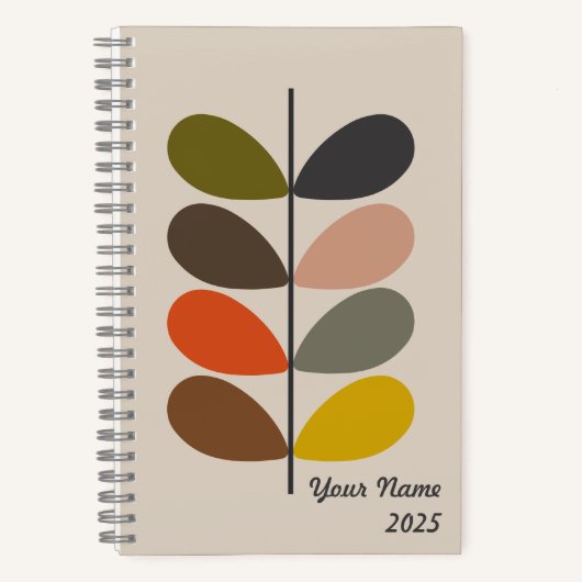 Carnet Feuille Rétro - Moderne Mi-Siècle (Recto)