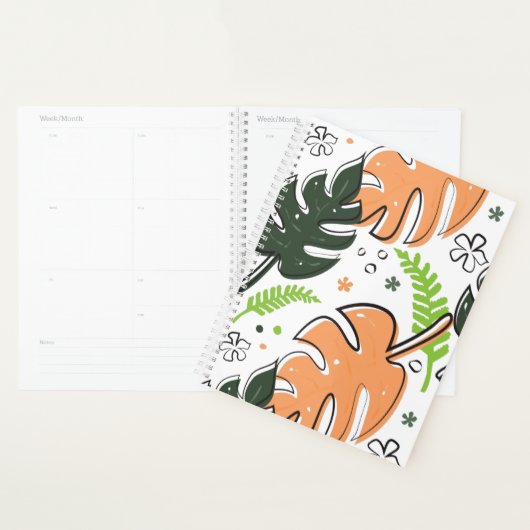 carnet feuille tropical (Devant avec enveloppe)
