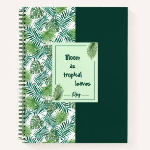 Carnet feuille tropical motif