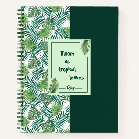 Carnet feuille tropical motif (Devant)