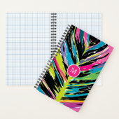 Carnet Feuille tropicale Abstraite vibrante multicolore (À l'intérieur)