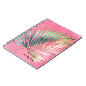 Carnet Feuille tropicale rose vert (Côté gauche)