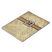 Carnet Feuille vintage Musique note Musicien Monogramme (Côté gauche)