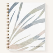 Carnet Feuilles Abstraites Boho avec Nom Personnalisé (Devant)