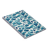 Carnet Feuilles Abstraits blancs et bleus | Motif côtier (Côté Droit)