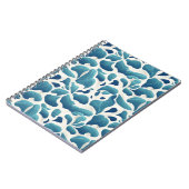 Carnet Feuilles Abstraits blancs et bleus | Motif côtier (Côté gauche)