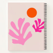 Carnet Feuilles Abstraits rose orange moderne formes déco (Dos)