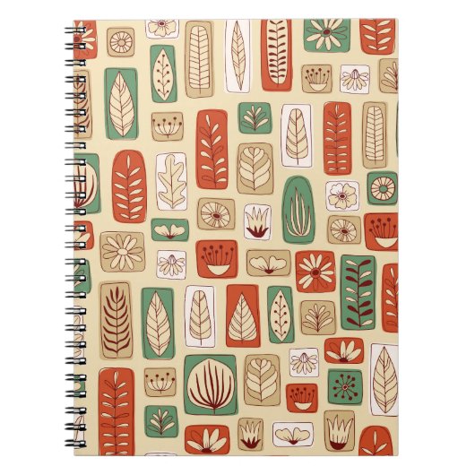 Carnet Feuilles Abstraits scandinaves : Conception de car (Devant)