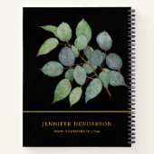 Carnet Feuilles aquarelles élégant or professionnel (Dos)