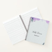 Carnet Feuilles aquarelles vertes violettes (Intérieur)