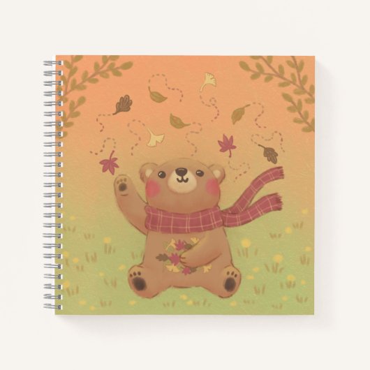 Carnet Feuilles automnales de l'automne de Teddy Bear (Devant)