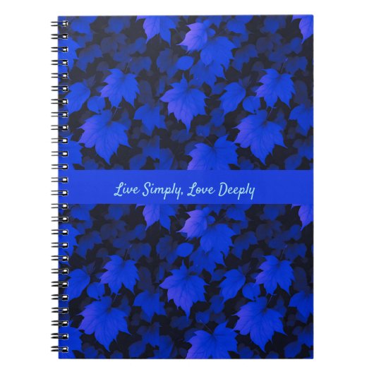 Carnet Feuilles automnaux bleu paisible (Devant)