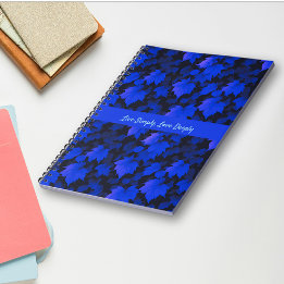 Carnet Feuilles automnaux bleu paisible